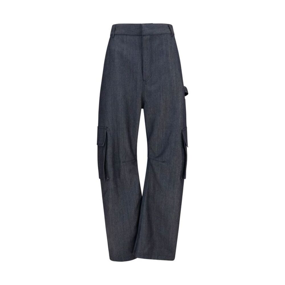 Balenciaga Blue Wool Oves Aries Cargo Women's Pants